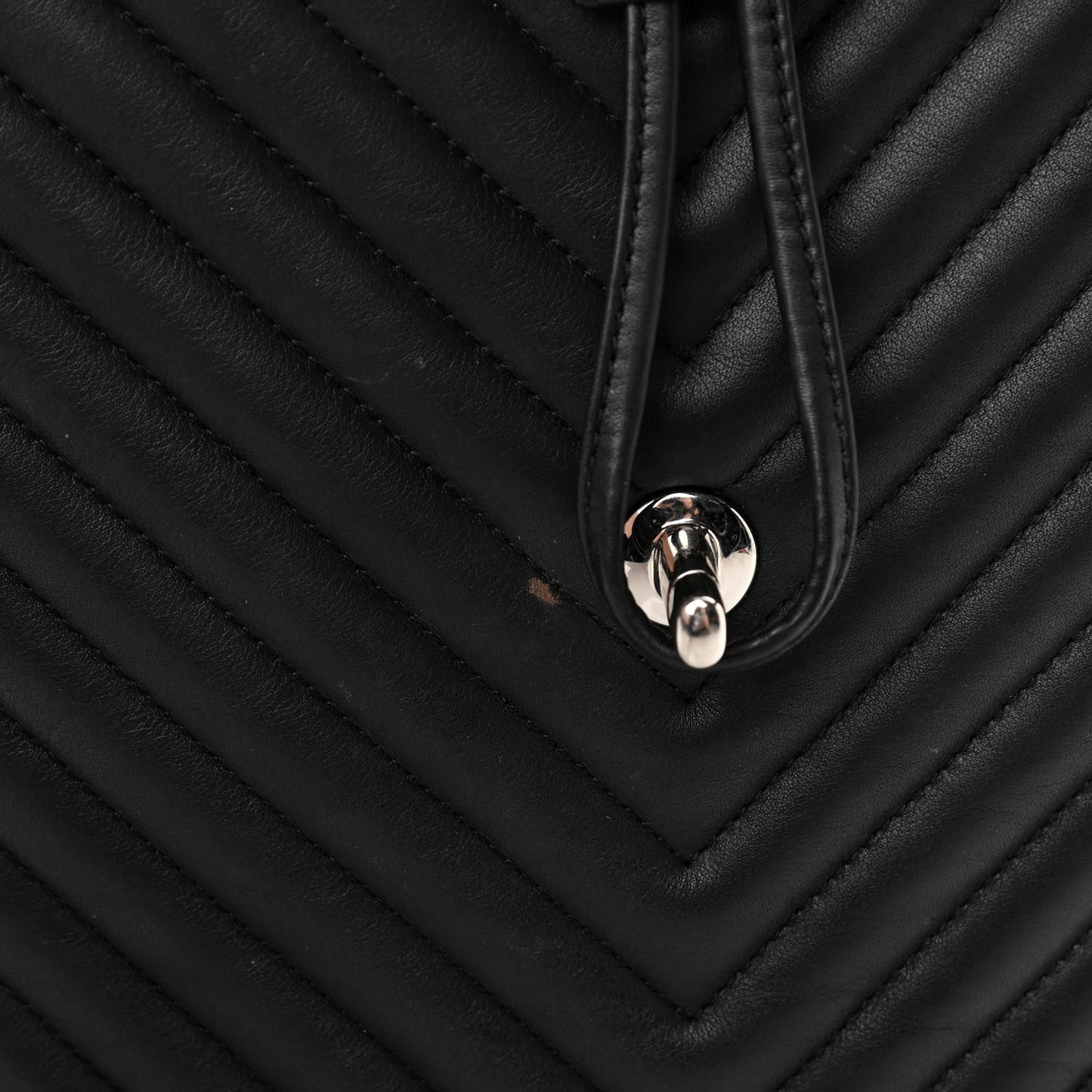 Calfskin Chevron Quilted Large Urban Spirit Backpack Black