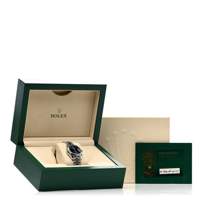 Rolex Stainless Steel 18K White Gold 31mm Oyster Perpetual Datejust Watch Bright Blue Roman 278274 5 of 5