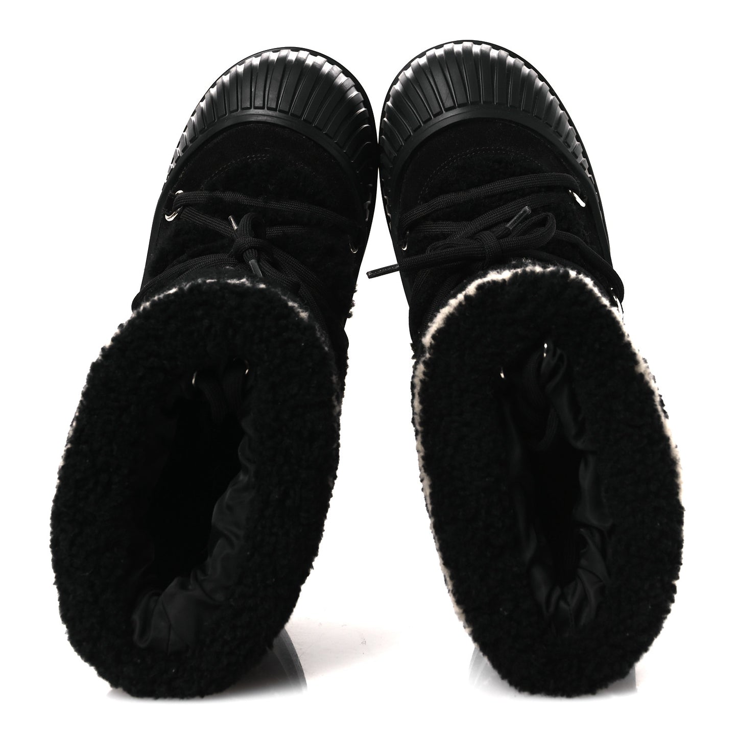 Suede Shearling Polar Flat Half Boots 40 Black