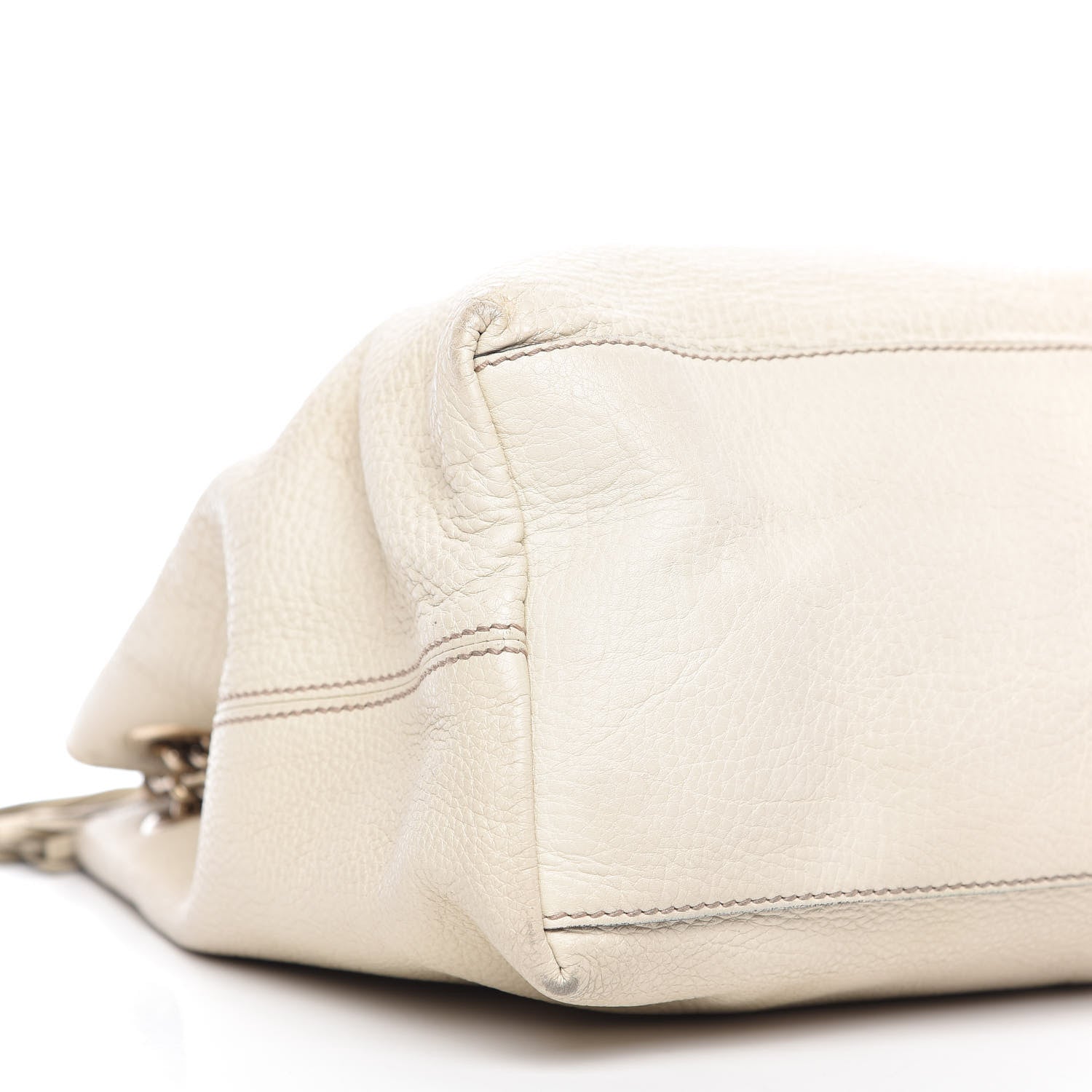 Gucci Pebbled Calfskin Medium Soho Chain Shoulder Bag Off White 6 of 11