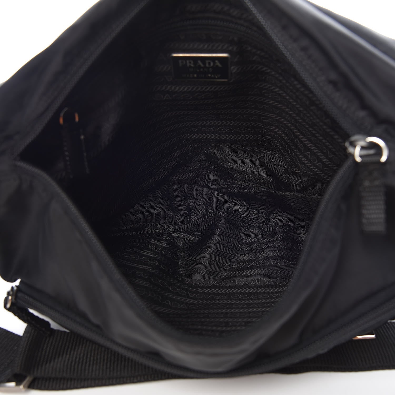 Prada Tessuto Nylon Messenger Bag Black 5 of 10