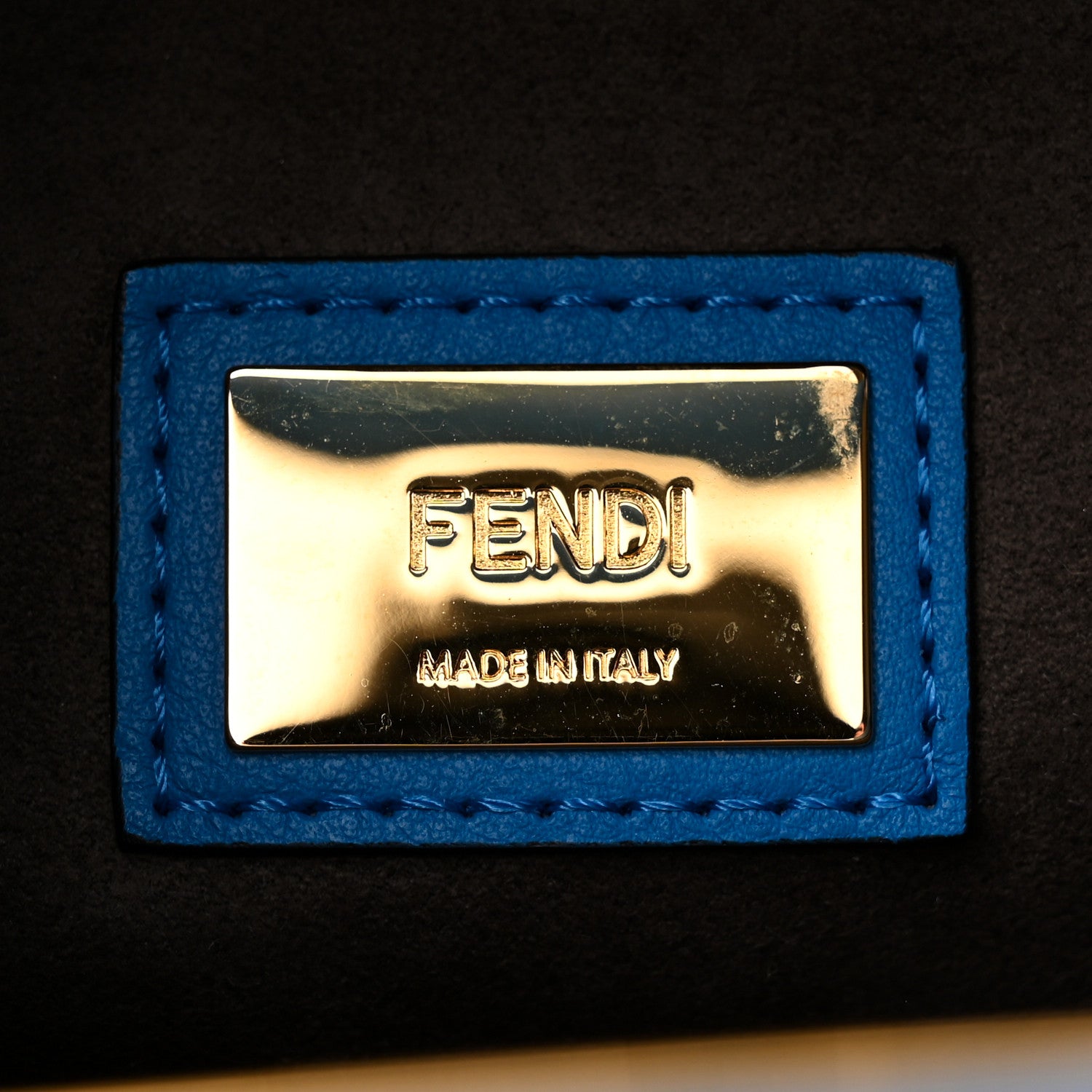 Fendi Vitello Seta Medium Peekaboo Iconic Satchel Blue Royal 7 of 12