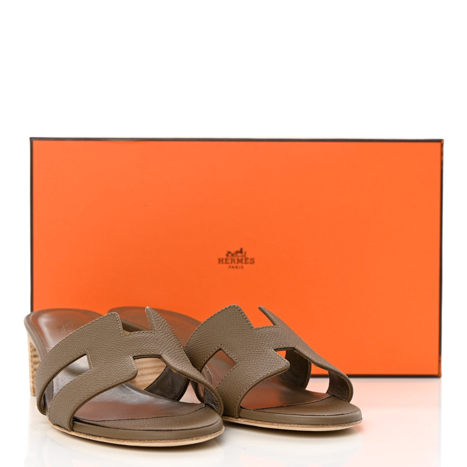 Hermes Epsom Oasis Sandals 38 Etoupe 18 of 18