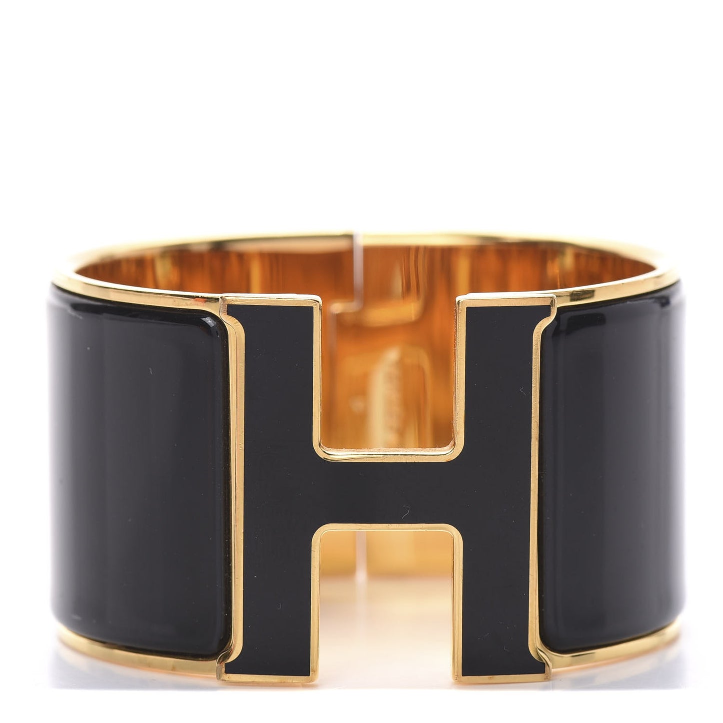 Enamel Extra Wide Clic Clac H Bracelet PM Black