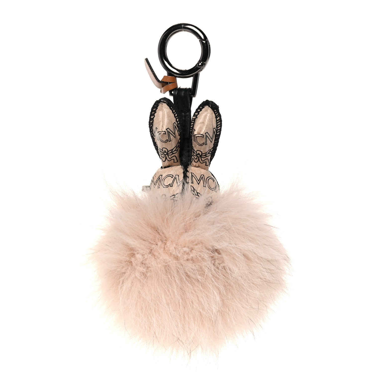 MCM Fox Fur Rabbit Punk Bag Charm Beige 3 of 5