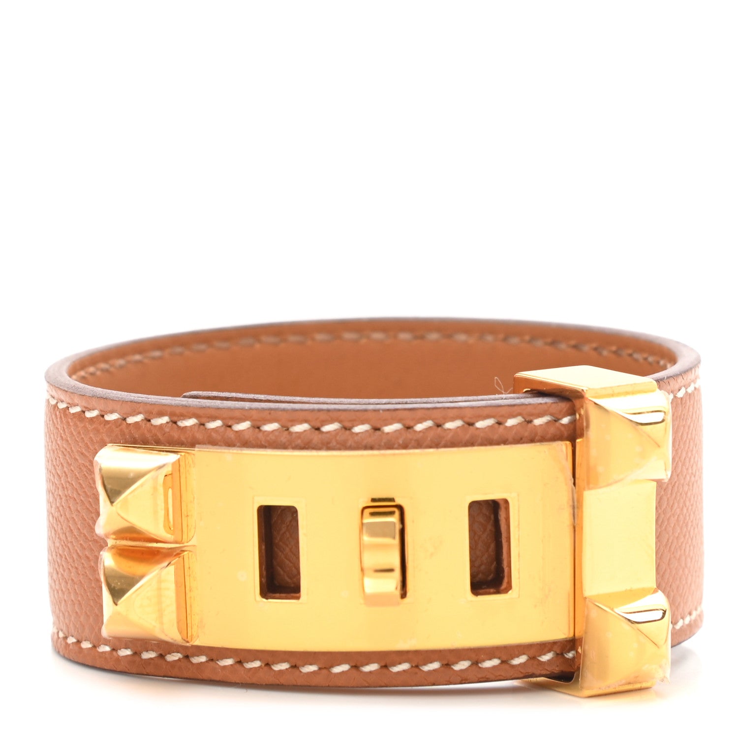 Hermes Madame Calfskin Collier de Chien 24 Bracelet T2 Gold 1 of 6