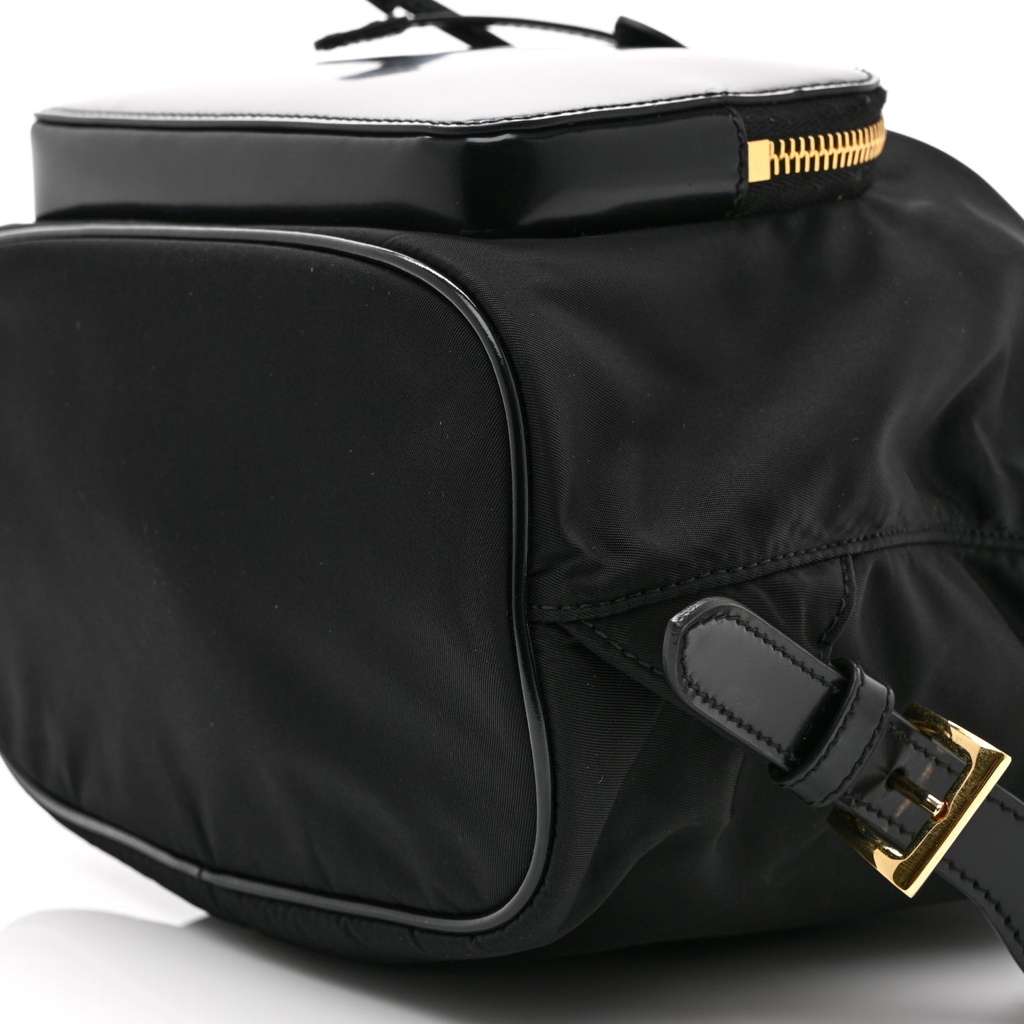 Re-Nylon Tessuto Brushed Calfskin Backpack Black