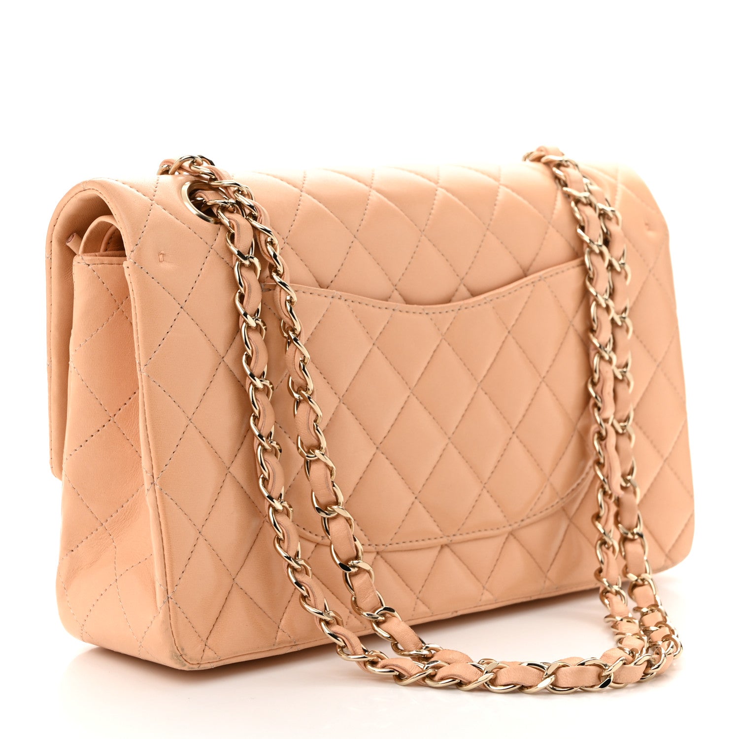 Chanel Lambskin Quilted Medium Double Flap Beige 3 of 11