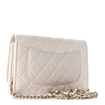 Chanel Caviar Quilted Wallet On Chain WOC White 3 of 11