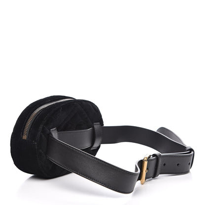 Gucci Velvet Matelasse GG Marmont Belt Bag 85 34 Black 3 of 10