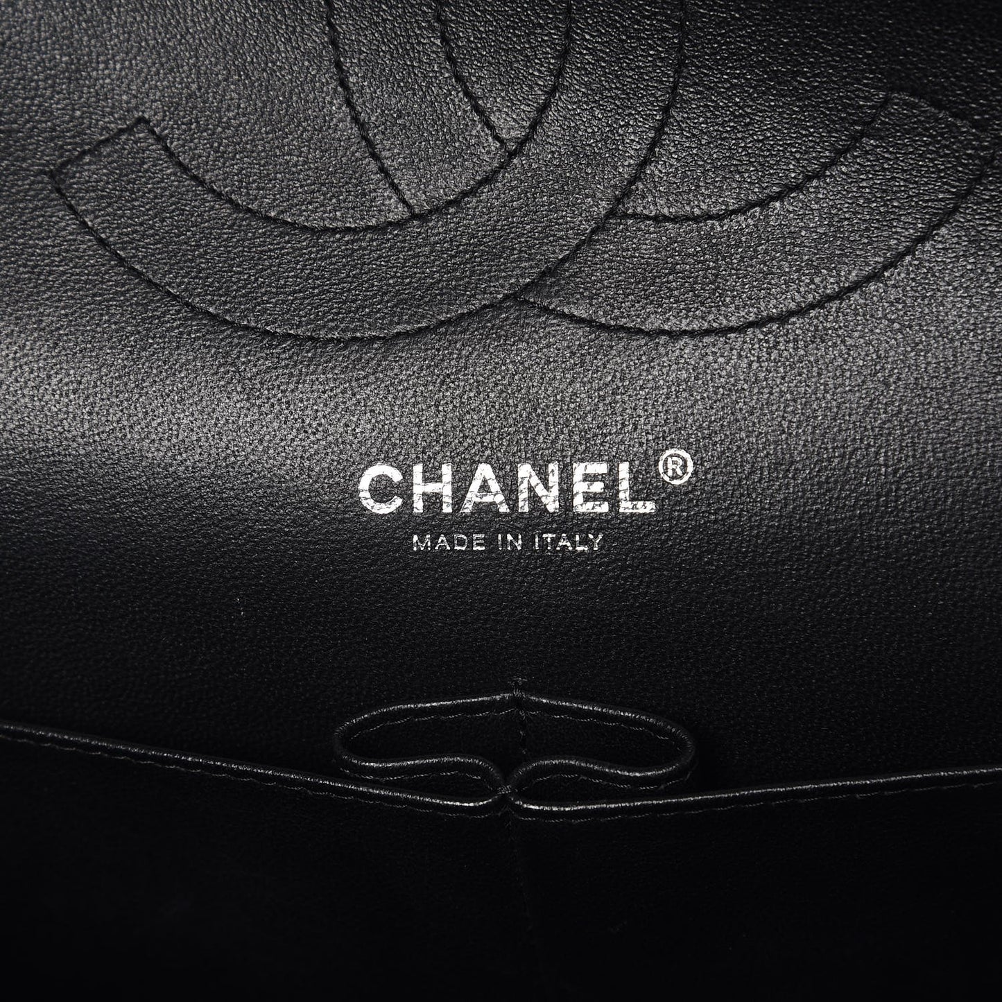 Crumpled Calfskin Quilted Jumbo Double Flap So Black