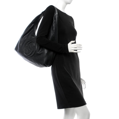 Gucci Pebbled Calfskin Soho Hobo Black 2 of 17
