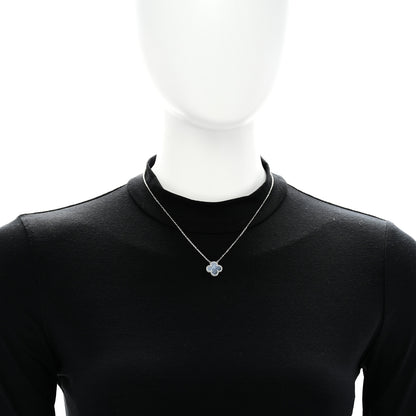 Van Cleef & Arpels 18k White Gold Chalcedony Vintage Alhambra Pendant Necklace 2 of 6