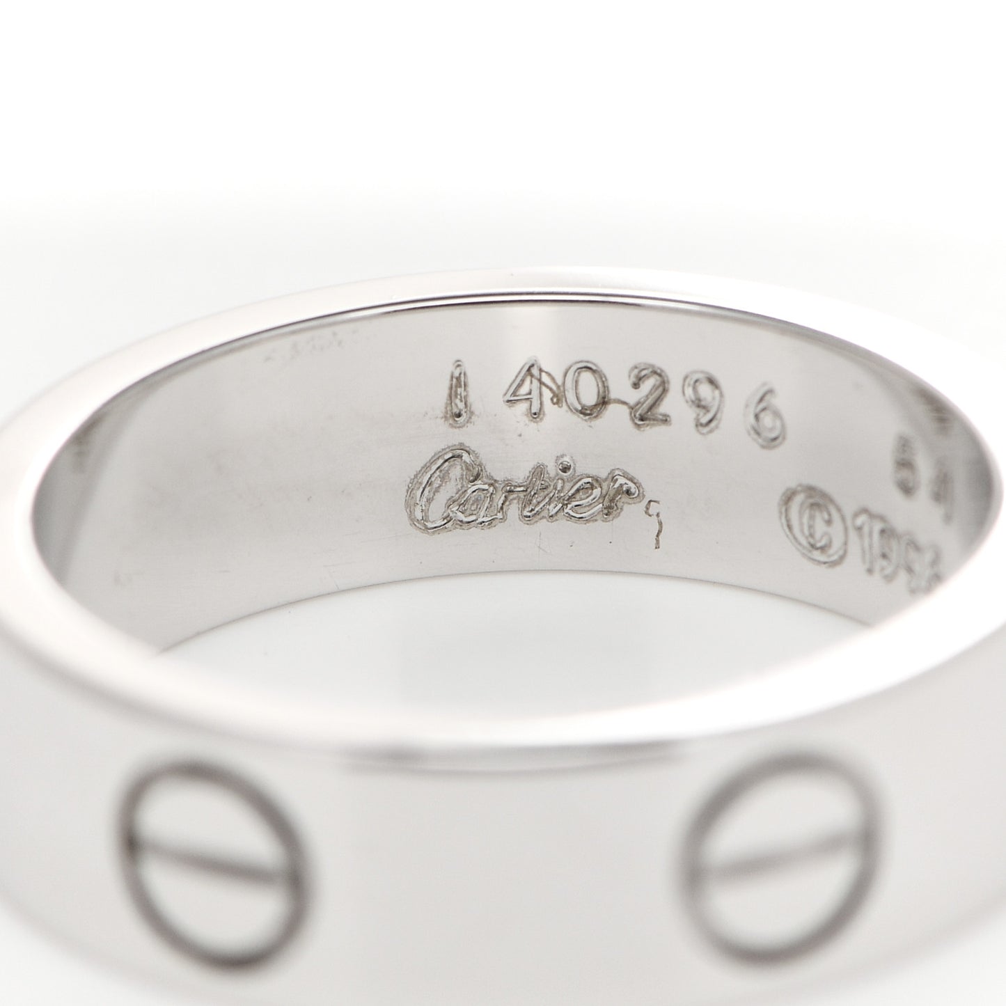 18K White Gold 5.5mm LOVE Ring 54 6.75