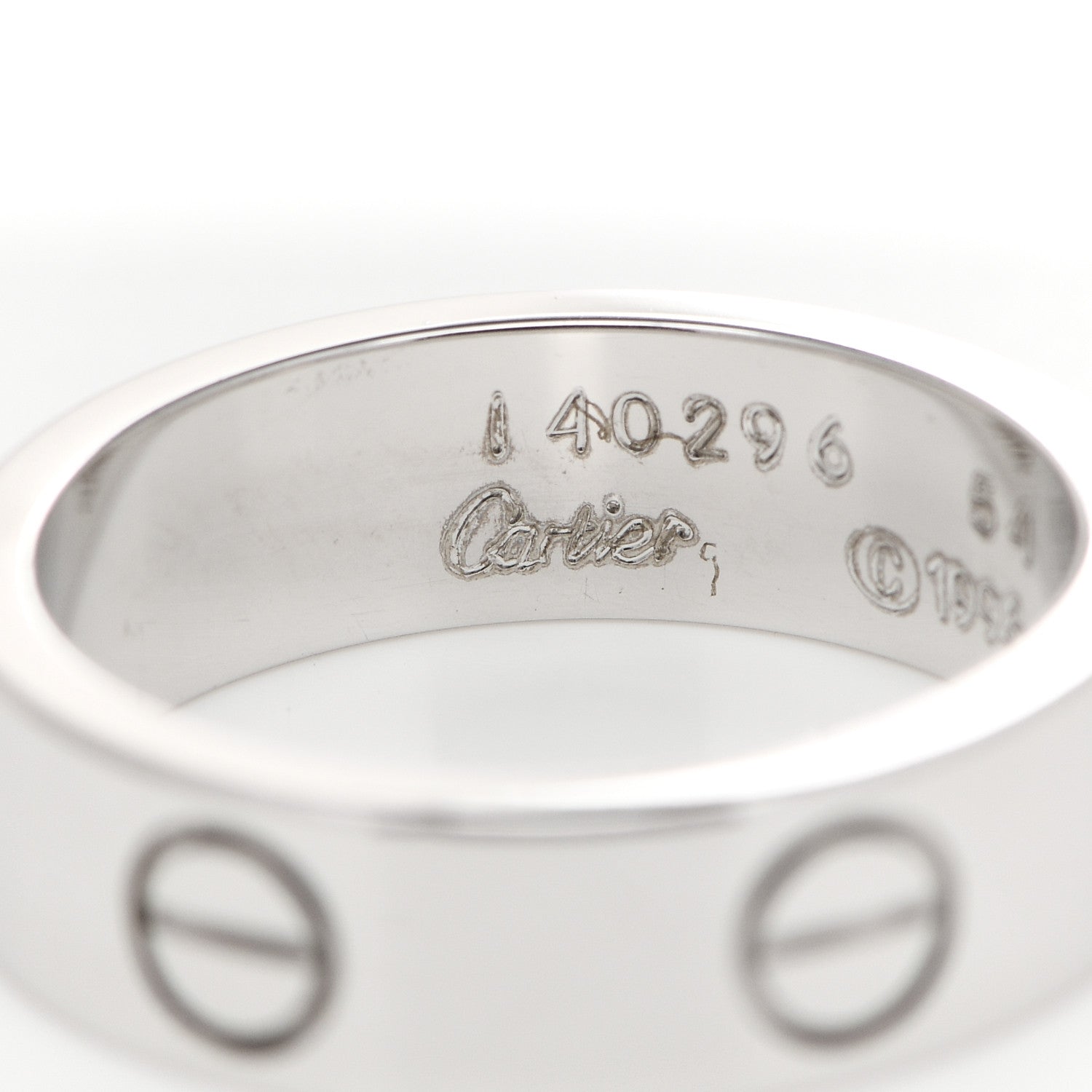 Cartier 18K White Gold 5.5mm LOVE Ring 54 6.75 4 of 5