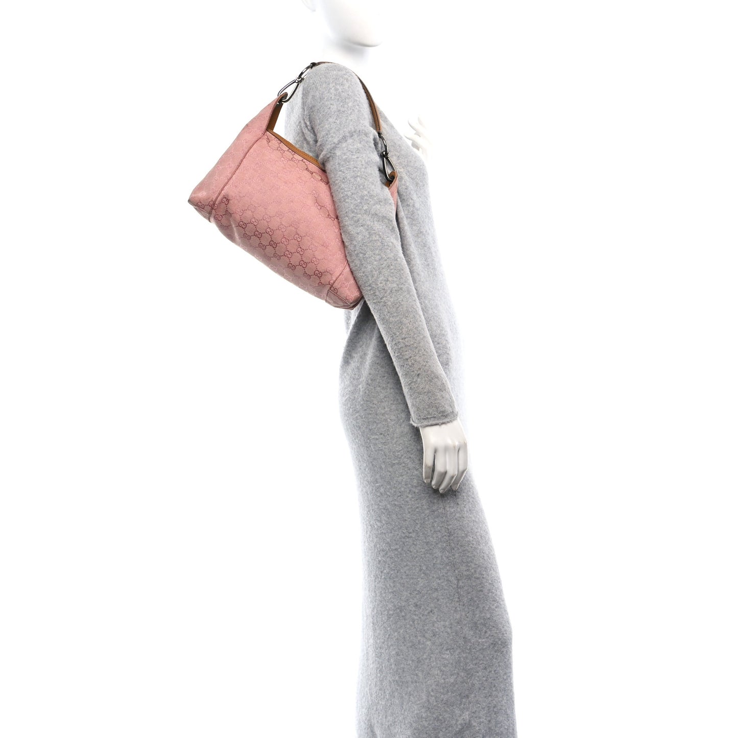 Monogram Horsebit Top Handle Hobo Bag Pink