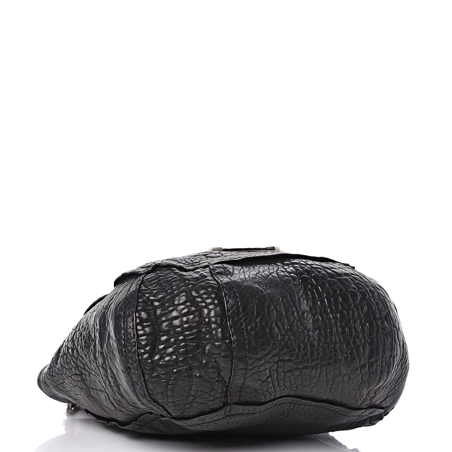 Washed Lambskin Chain Tote Black