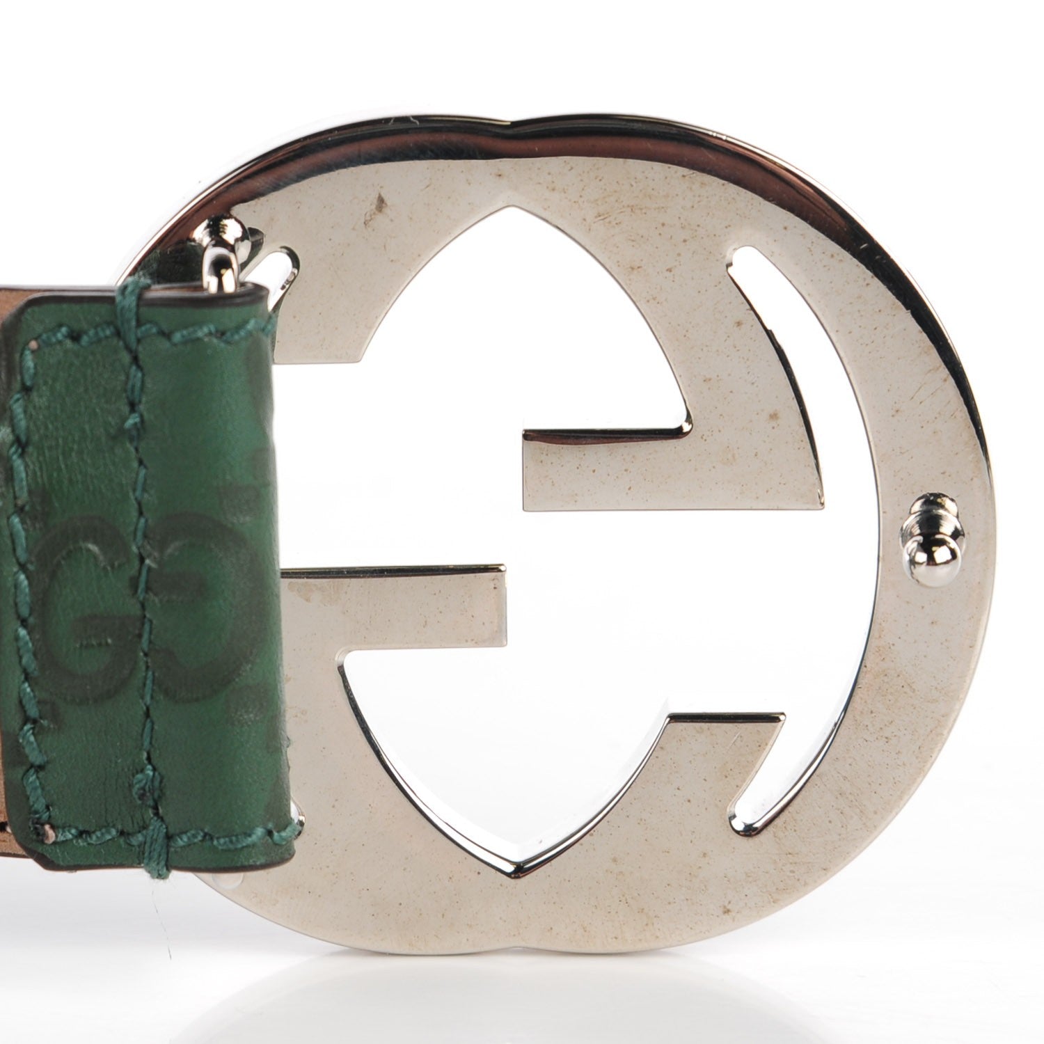 Gucci Guccissima Interlocking G Belt 85 34 Green 3 of 4