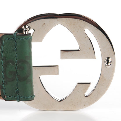 Gucci Guccissima Interlocking G Belt 85 34 Green 3 of 4