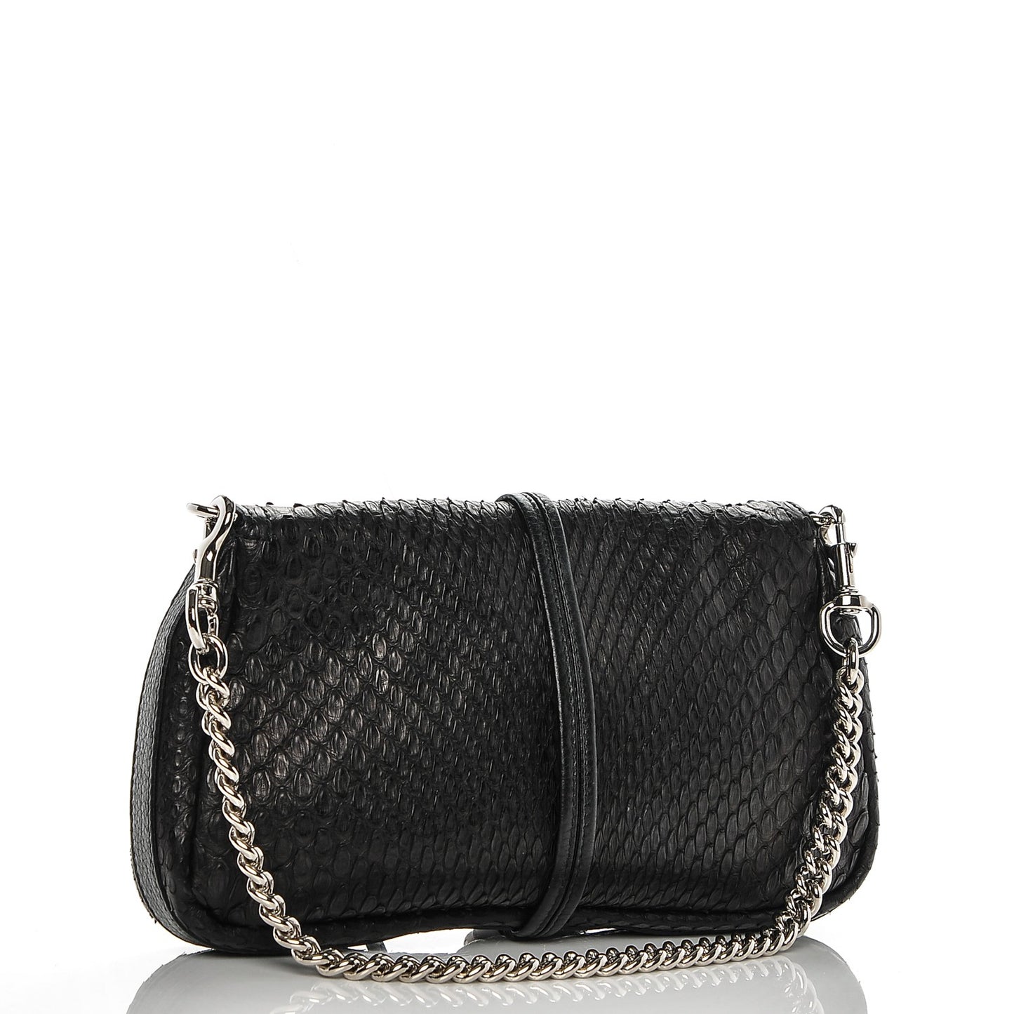Python Bamboo Croisette Evening Bag Black