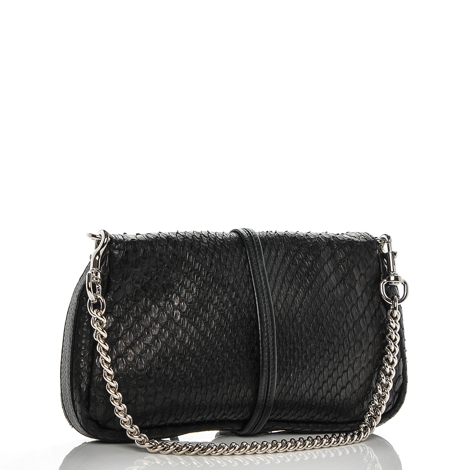 Gucci Python Bamboo Croisette Evening Bag Black 3 of 6
