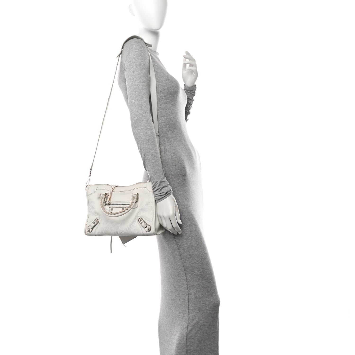 Balenciaga Chevre Silver Metallic Edge Hardware S City White 2 of 27