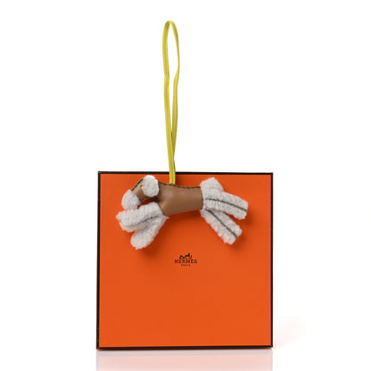 Hermes Milo Lambskin Shearling Budy Charm Chai Lime 4 of 4