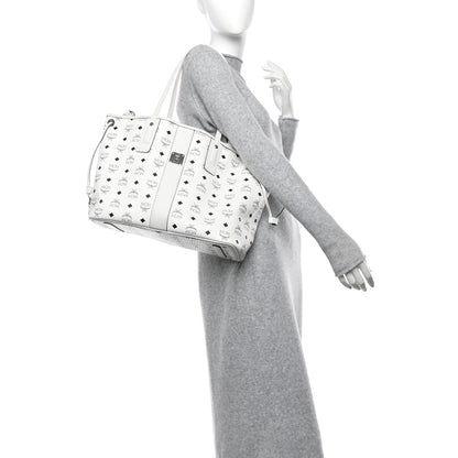 MCM Visetos Medium Liz Reversible Shopper Tote White 3 of 22