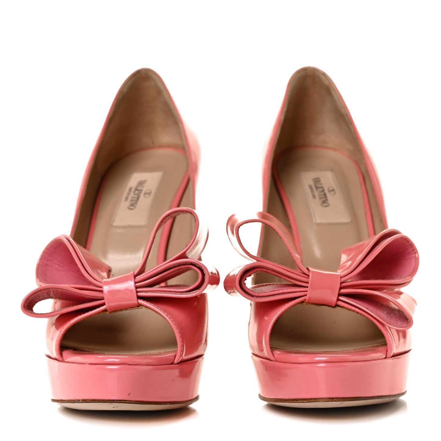 Patent Couture Bow Peep Toe 30/125mm Platform Pumps 36.5 Rosa