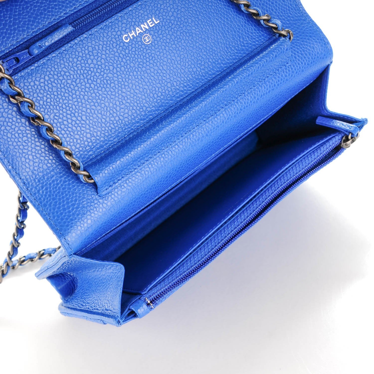 Chanel Caviar Quilted Wallet On Chain WOC Blue 8 of 8