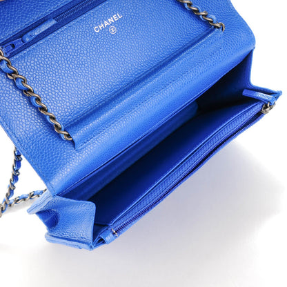 Chanel Caviar Quilted Wallet On Chain WOC Blue 8 of 8