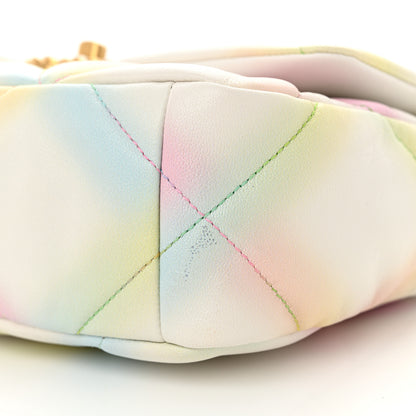 Chanel Printed Goatskin Quilted Medium Chanel 19 Flap White Multicolor 10 of 13