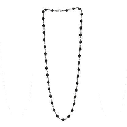 David Yurman Sterling Silver Black Onyx 6.5mm Spiritual Beads Necklace 3 of 5