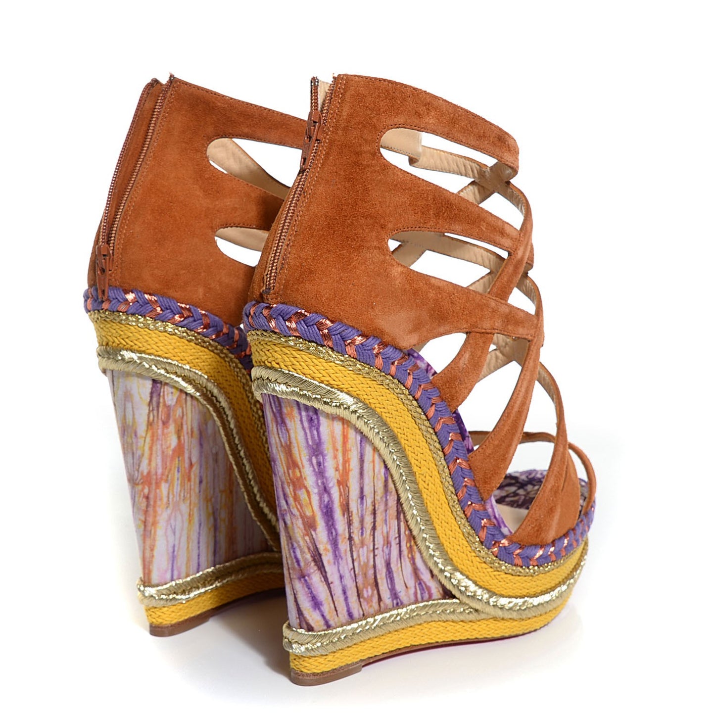Suede Tosca 140 Platform Wedge Sandals 39 Fauve