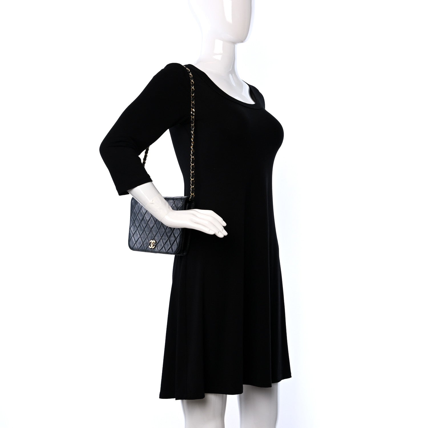 Chanel Lambskin Quilted Small Single Flap Black 2 of 11