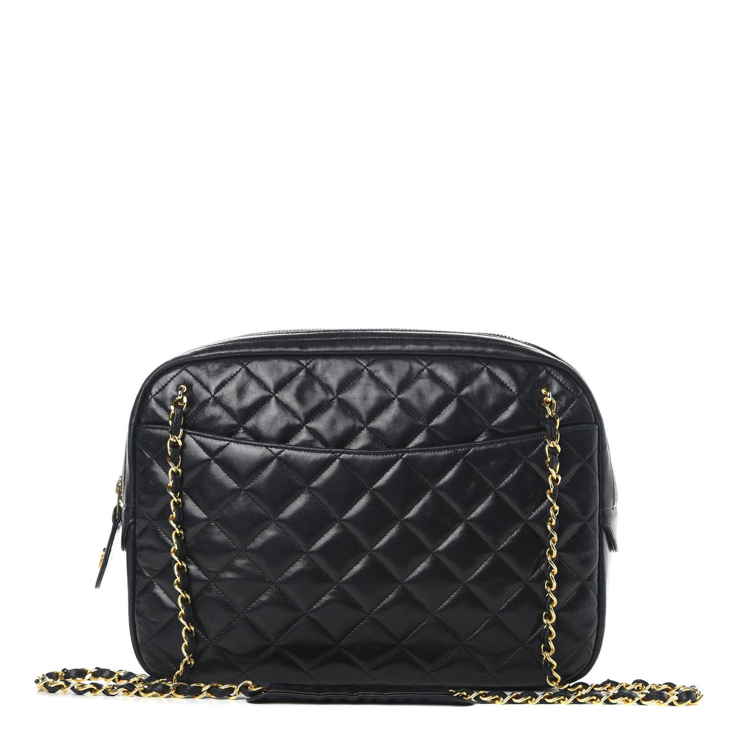 Lambskin Quilted Camera Case Black