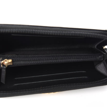 Chanel Lambskin Quilted Small Boy Zip Around Wallet Black 5 of 13