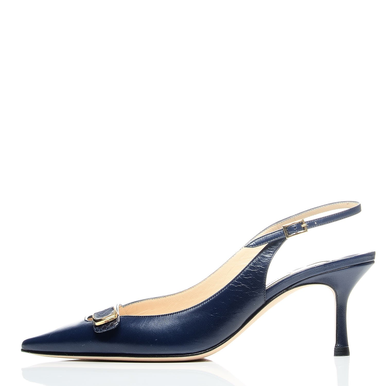 Jimmy Choo Kid Forever Slingback Pumps 38 Navy 1 of 11