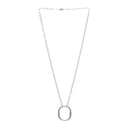 Tiffany 18K White Gold Medium Lock Pendant Necklace 4 of 5