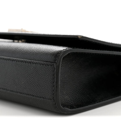 Saint Laurent Grain De Poudre Small Monogram Kate Satchel Black 10 of 14