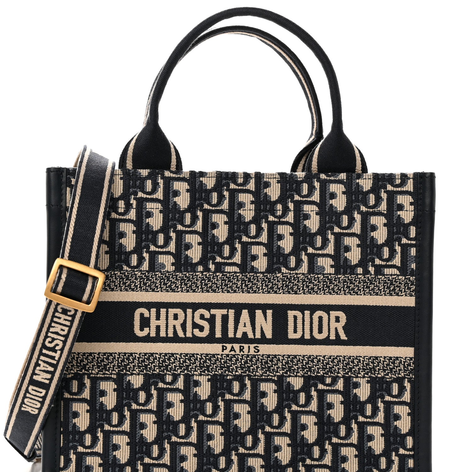 Christian Dior Oblique Calfskin Small Book Tote With Strap Blue Multicolor 8 of 10