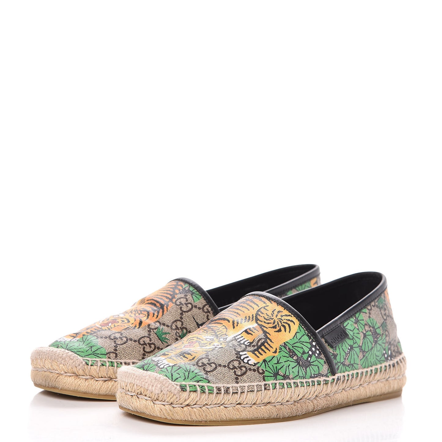 GG Supreme Monogram Bengal Mens Espadrilles 6 Beige Crop Yard