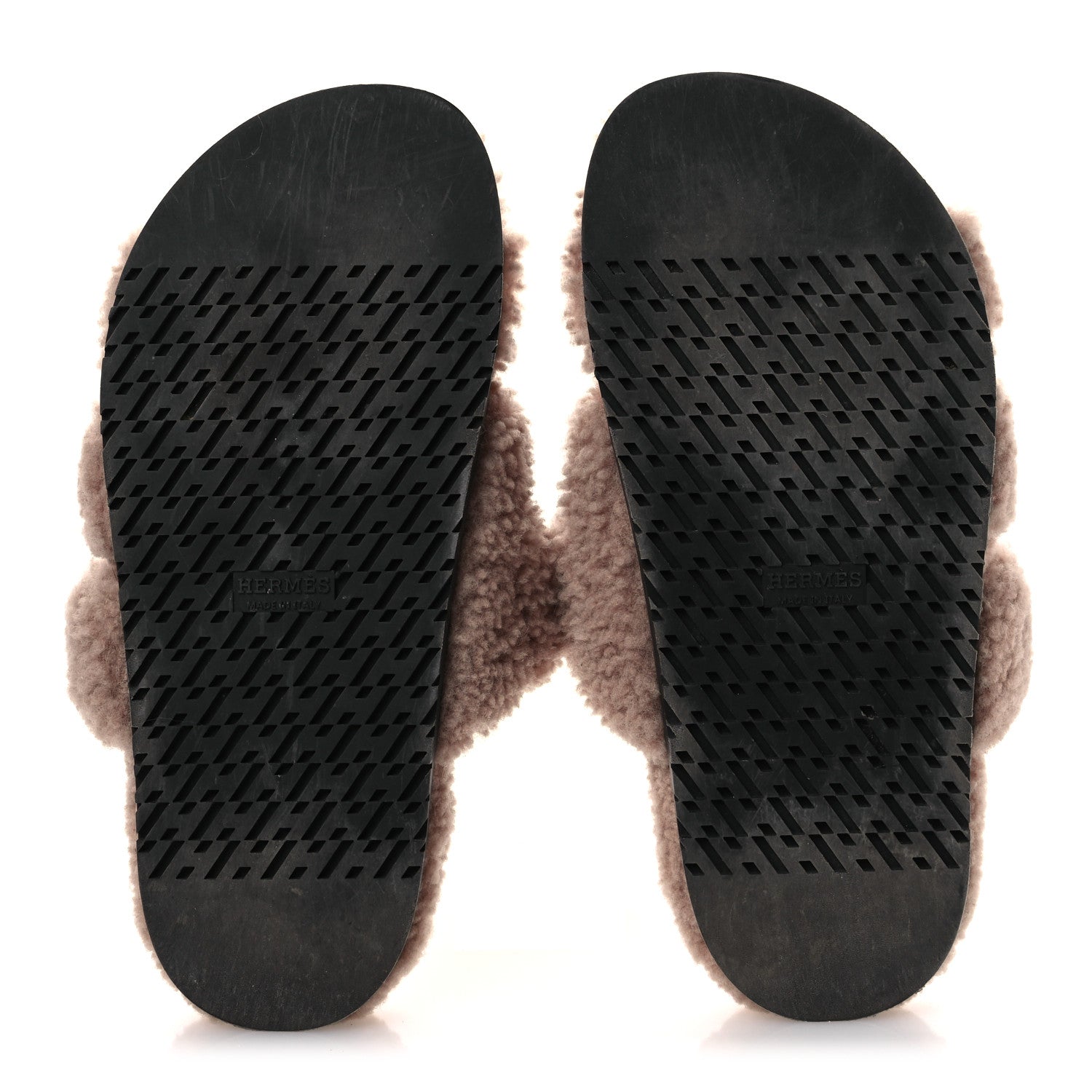 Hermes Woolskin Womens Chypre Sandals 37.5 Bois De Santal 7 of 10