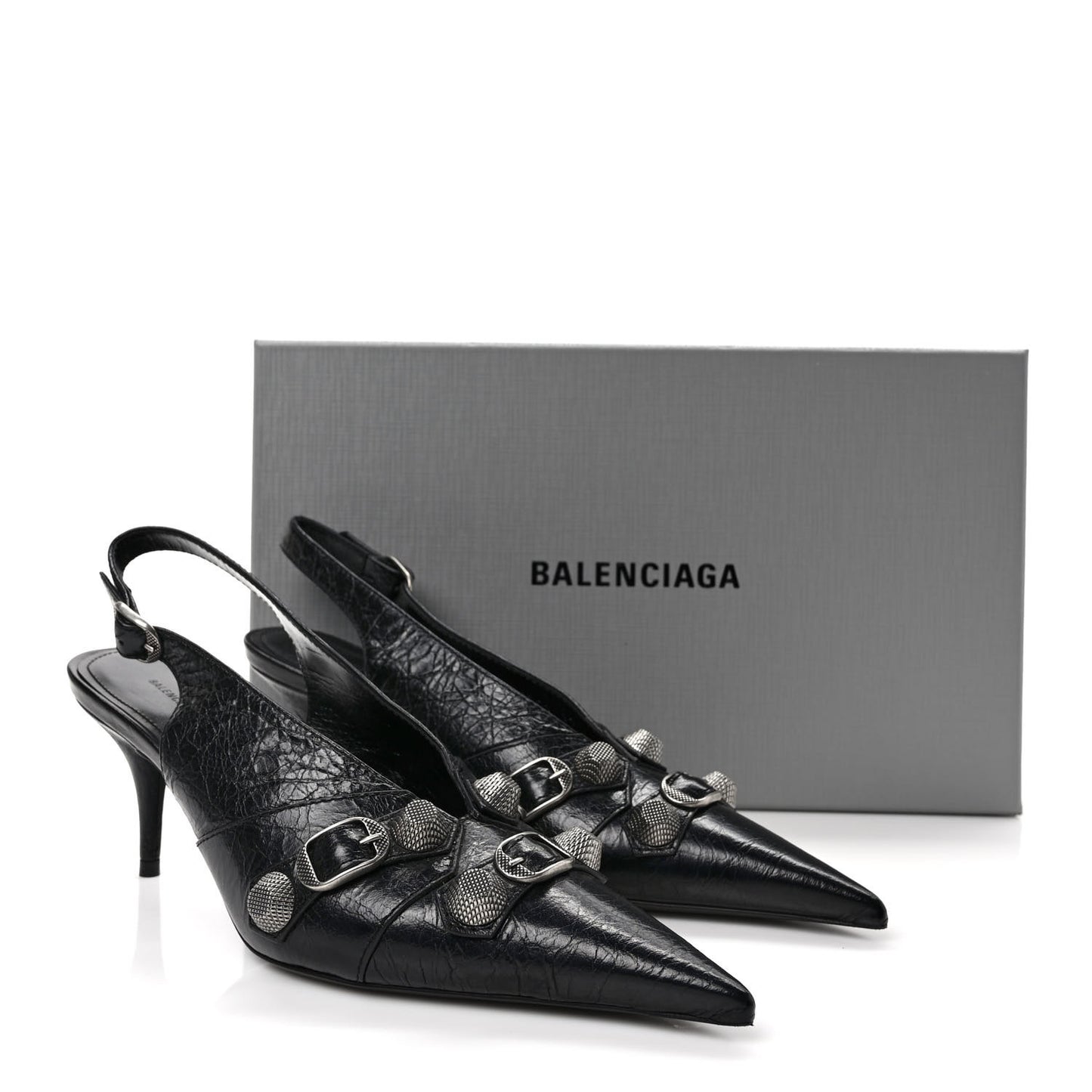Agneau Arena Cagole 70mm Slingback Pumps 37 Black