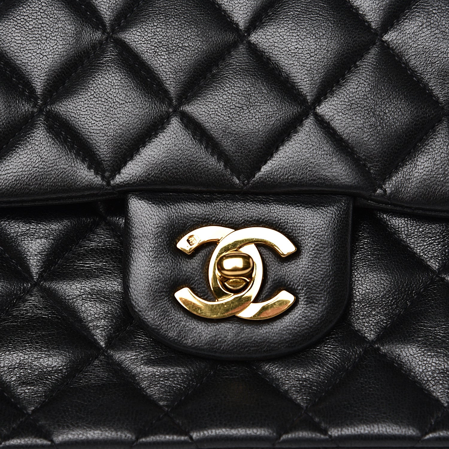 Chanel Lambskin Quilted Medium Double Flap Black 12 of 18