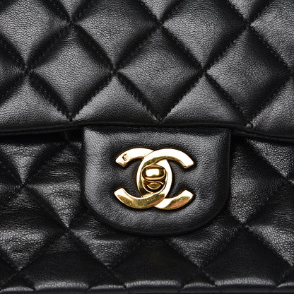 Chanel Lambskin Quilted Medium Double Flap Black 12 of 18