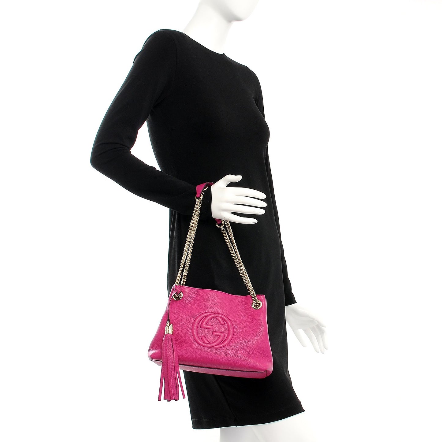Cellarius Calfskin Small Soho Chain Shoulder Bag Bright Bouganville