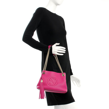 Gucci Cellarius Calfskin Small Soho Chain Shoulder Bag Bright Bouganville 2 of 7