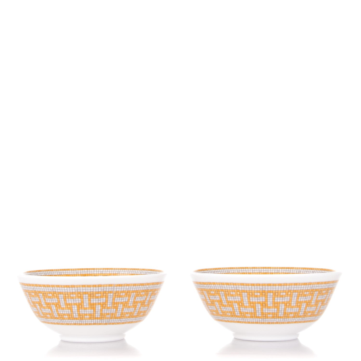 Hermes Porcelain Mosaique au 24 Rice Bowl Set of 2 1 of 7
