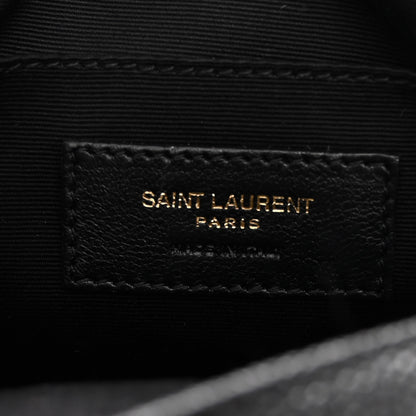 Saint Laurent Grain De Poudre Matelasse Chevron Quilted Round Vinyle Camera Bag Black 6 of 9